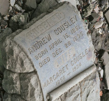 Tombstones along the Delaware River shoreline