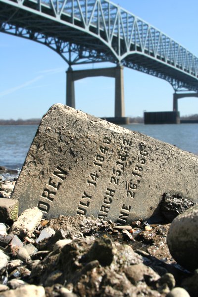 The Tombstones on the Delaware River shore